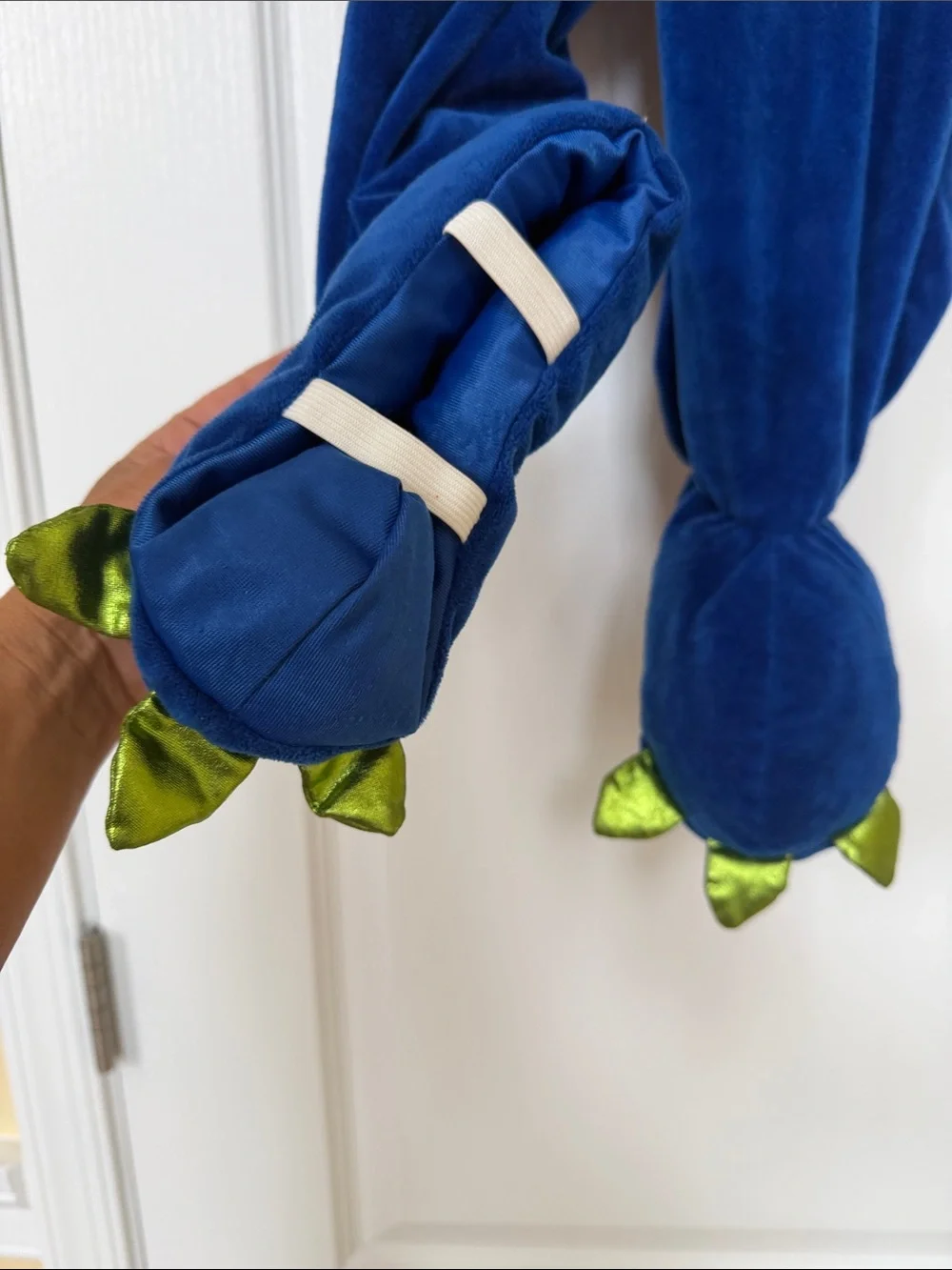 Blue and Lime Plush Dragon Kids Costume